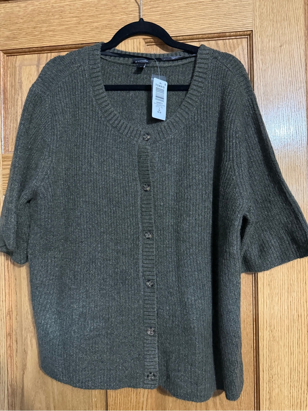 torrid Olive Ribbed Button Cardigan